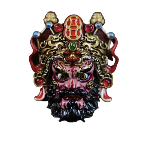 Zhao Gongming, the Nuo opera mask in Fujian, is accompanied by the deity of wealth