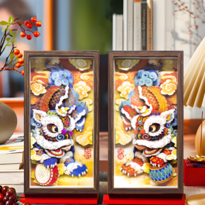 Chinese blessing lion dance Paper Cuttings