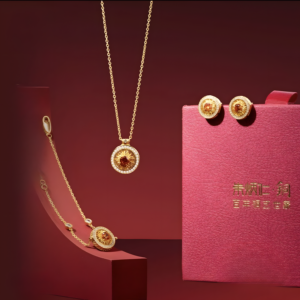 Chinese Wind Sunflower Lady's Earrings, Necklace, and Bracelet Three-piece Set